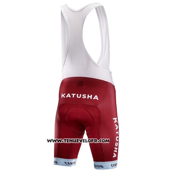 2017 Maillot Ciclismo Katusha Rouge et Blanc Manches Courtes et Cuissard